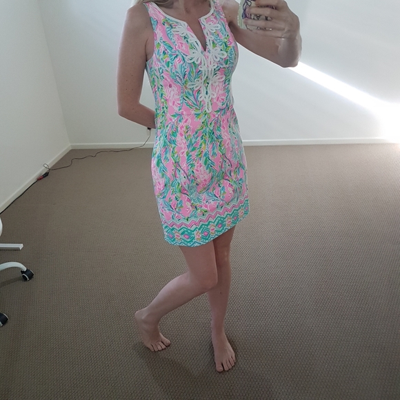 NWT Lilly Pulitzer Gabby Shift Dress - Unicorn of the sea print. Size 6 AU - Picture 12 of 13